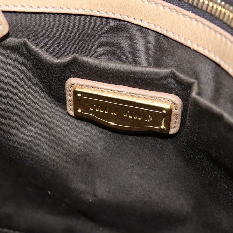 【日本直送】Miu Miu 手提包 皮革 米色 金色 正品 186439V-20