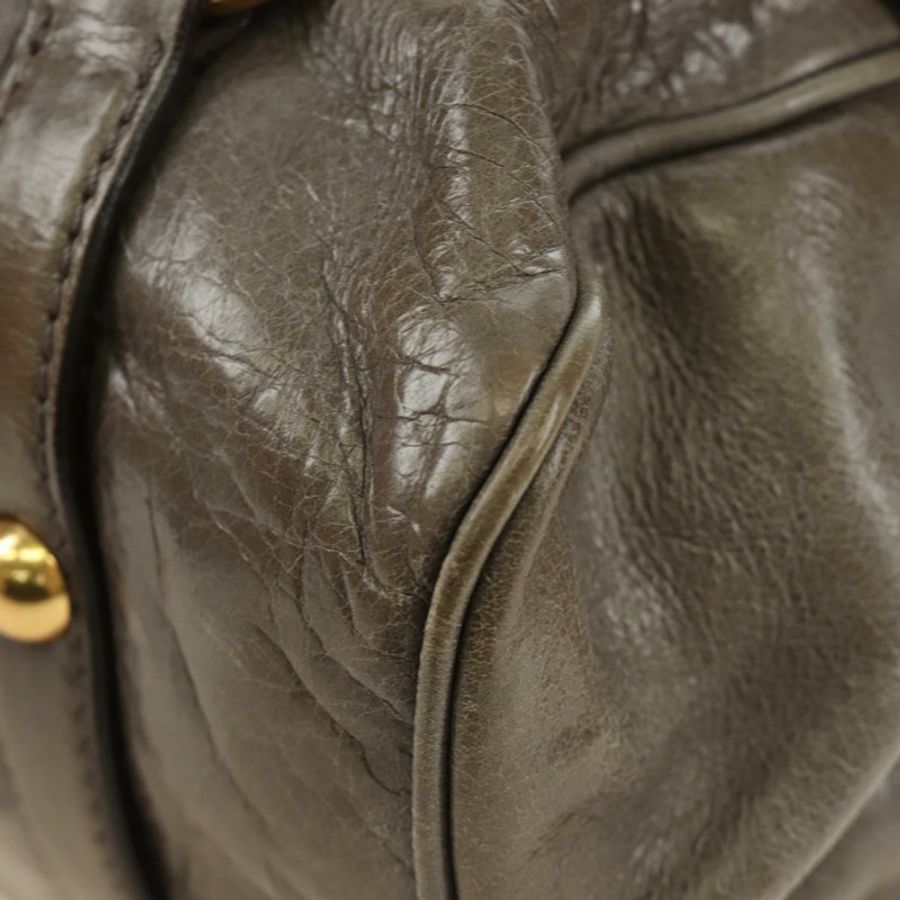 【日本直送】Miu Miu 手提包 皮革 兩用 灰色 金色 正品 186440SAM-16