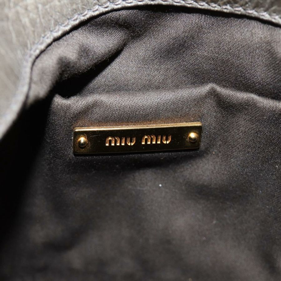 【日本直送】Miu Miu 手提包 皮革 兩用 灰色 金色 正品 186440SAM-22