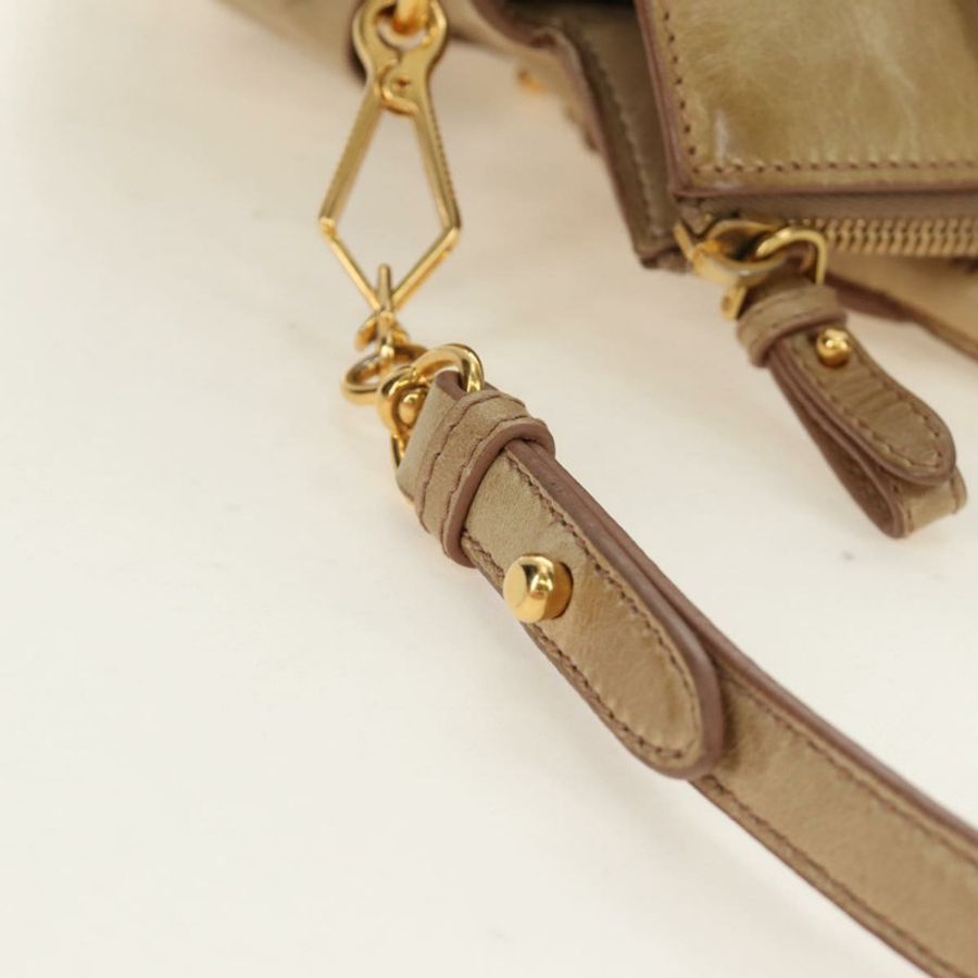 【日本直送】Miu Miu 手提包 皮革 兩用 米色 金色 正品 186442SAM-15