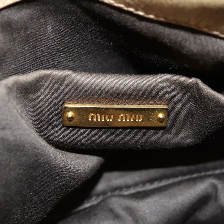 【日本直送】Miu Miu 手提包 皮革 兩用 米色 金色 正品 186442SAM-23