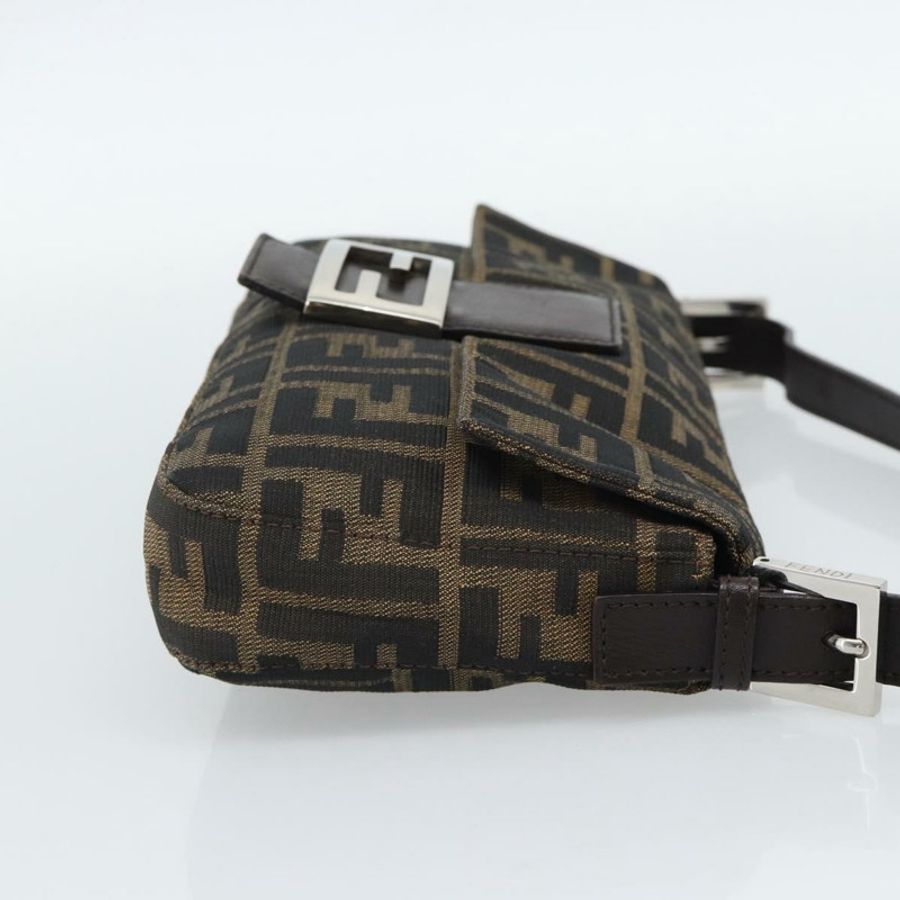 【日本直送】FENDI Zucca帆布Mamma Baguette單肩包 黑色棕色 正品 187283V-3