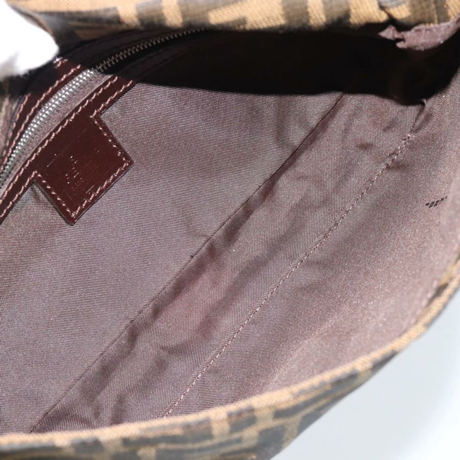 【日本直送】FENDI Zucca帆布Mamma Baguette單肩包 黑色棕色 正品 187283V-10
