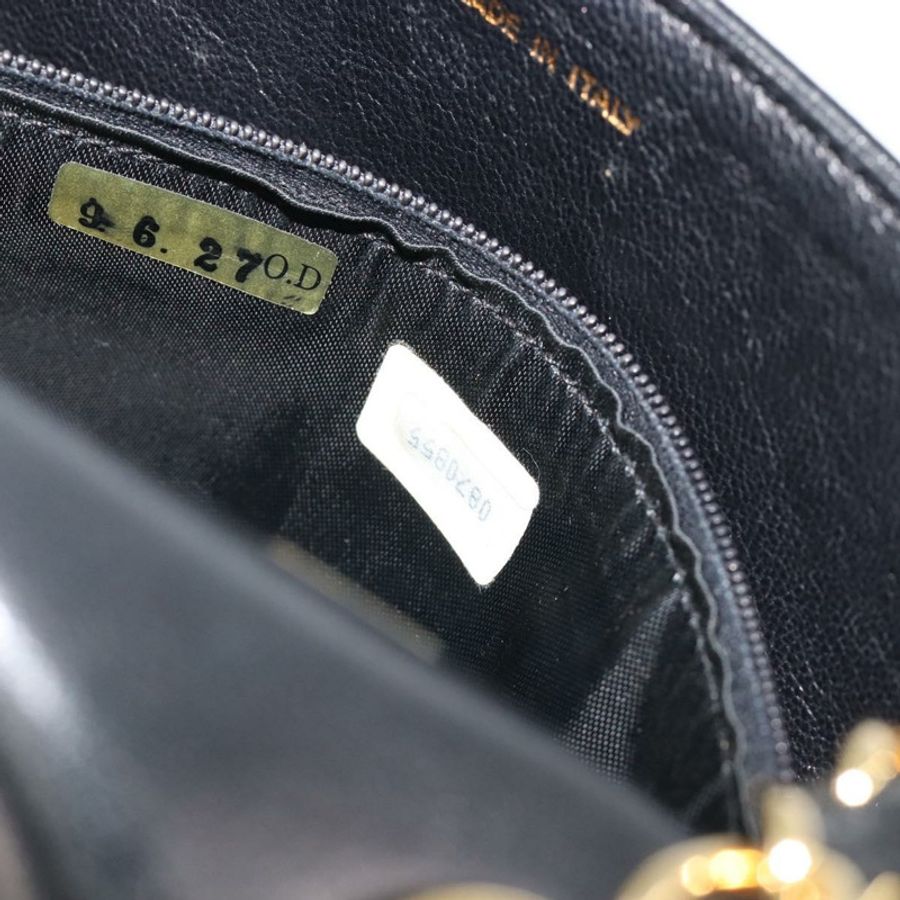 【日本直送】香奈兒 (CHANEL) 絎縫鏈條單肩包 羊皮 金色 黑色 CC 標誌 正品 BA13617A-10