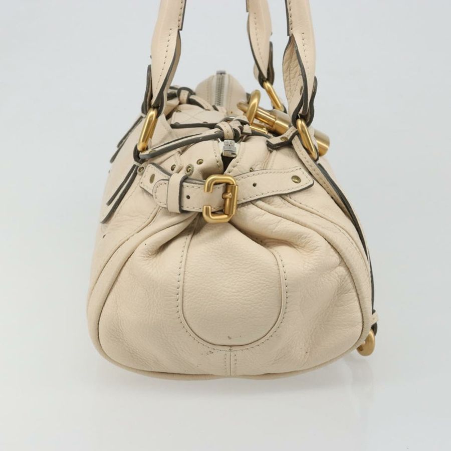 【日本直送】Chloe Paddington 手提包 皮革 象牙色 金色 銀色 正品 am11923V-3
