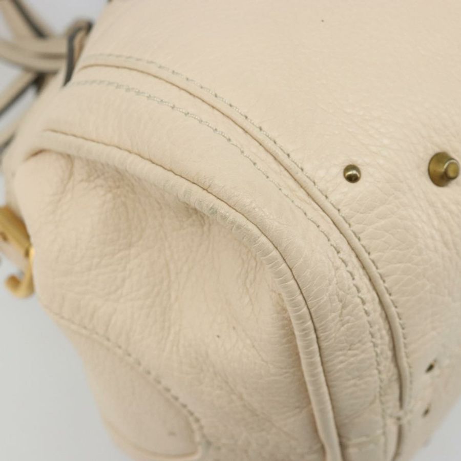【日本直送】Chloe Paddington 手提包 皮革 象牙色 金色 銀色 正品 am11923V-15