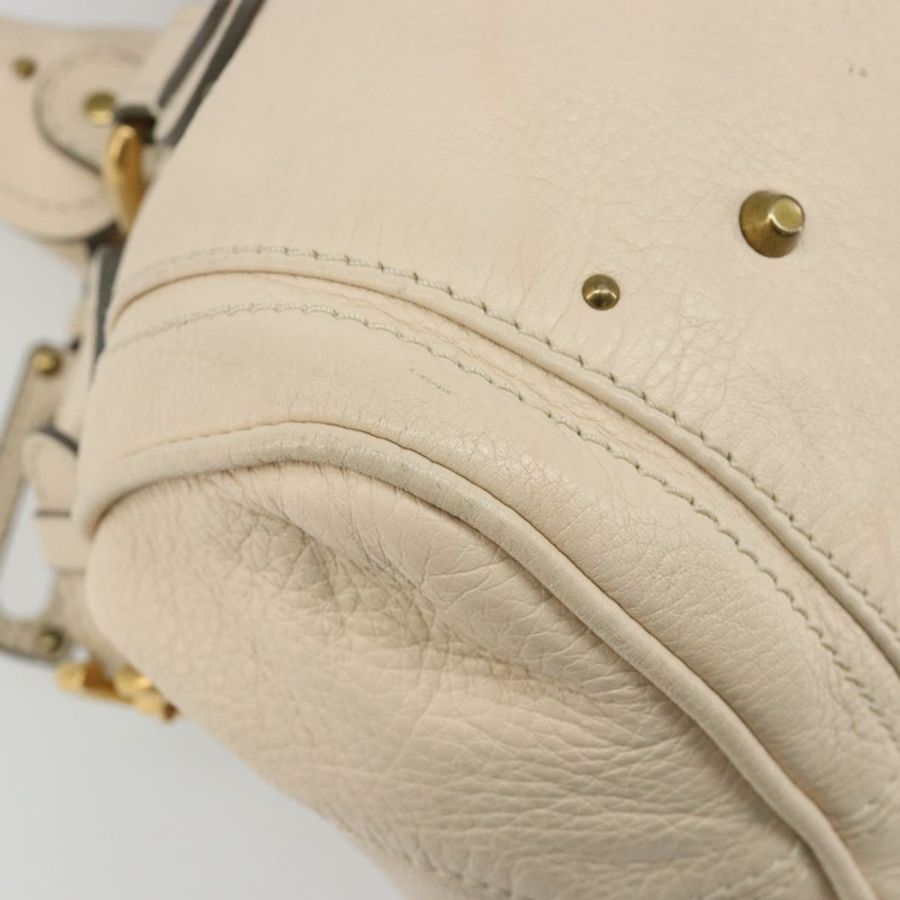 【日本直送】Chloe Paddington 手提包 皮革 象牙色 金色 銀色 正品 am11923V-17
