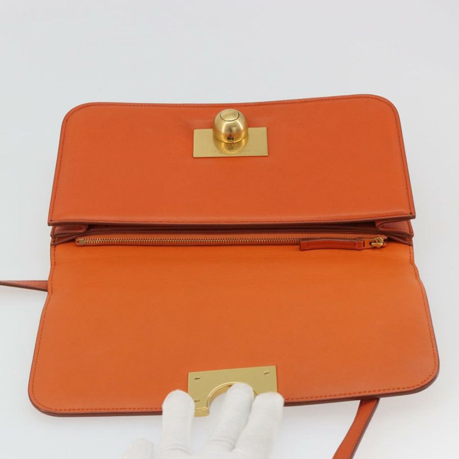 【日本直送】BOTTEGA VENETA 橙色金色皮革單肩包 正品 BA13577V-17