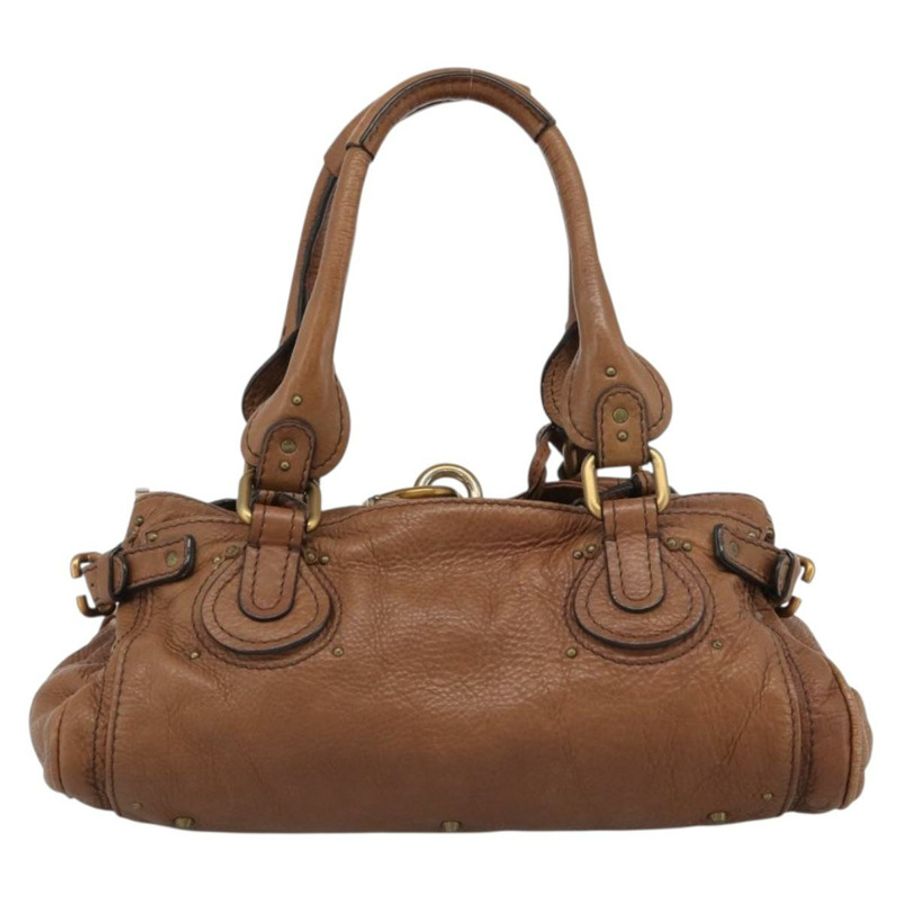 【日本直送】Chloe Paddington 手提包，棕色、金色、銀色皮革，正品 am11945V-1