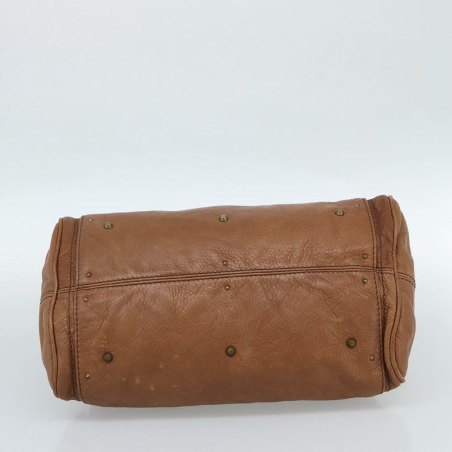 【日本直送】Chloe Paddington 手提包，棕色、金色、銀色皮革，正品 am11945V-4