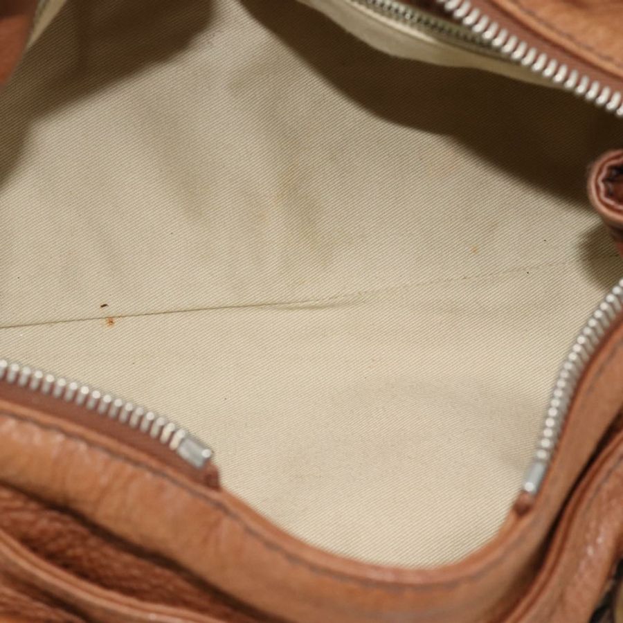 【日本直送】Chloe Paddington 手提包，棕色、金色、銀色皮革，正品 am11945V-9