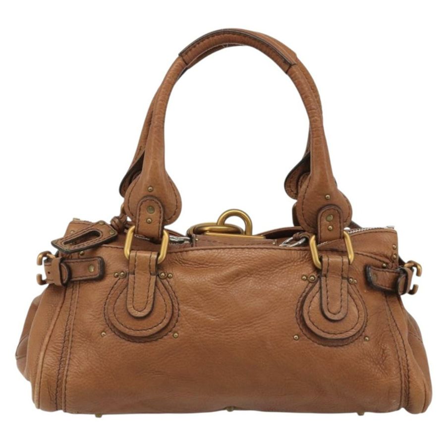 【日本直送】Chloe Paddington 手提包，棕色、金色、銀色皮革，正品 am11930V-1
