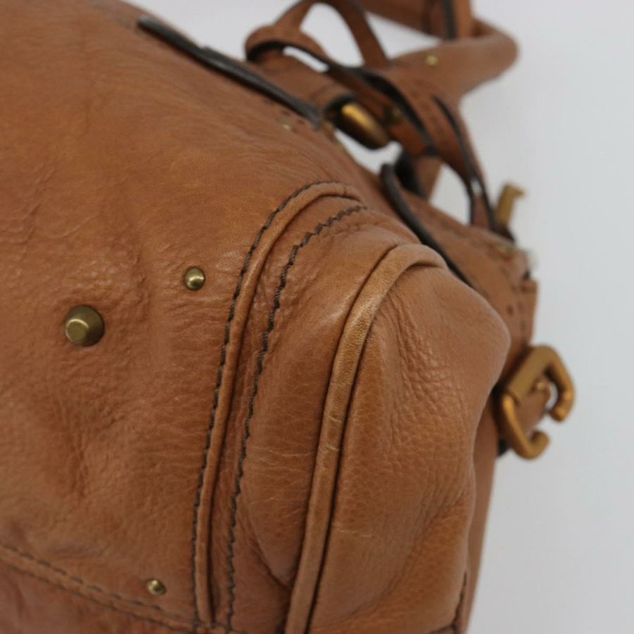 【日本直送】Chloe Paddington 手提包，棕色、金色、銀色皮革，正品 am11930V-14
