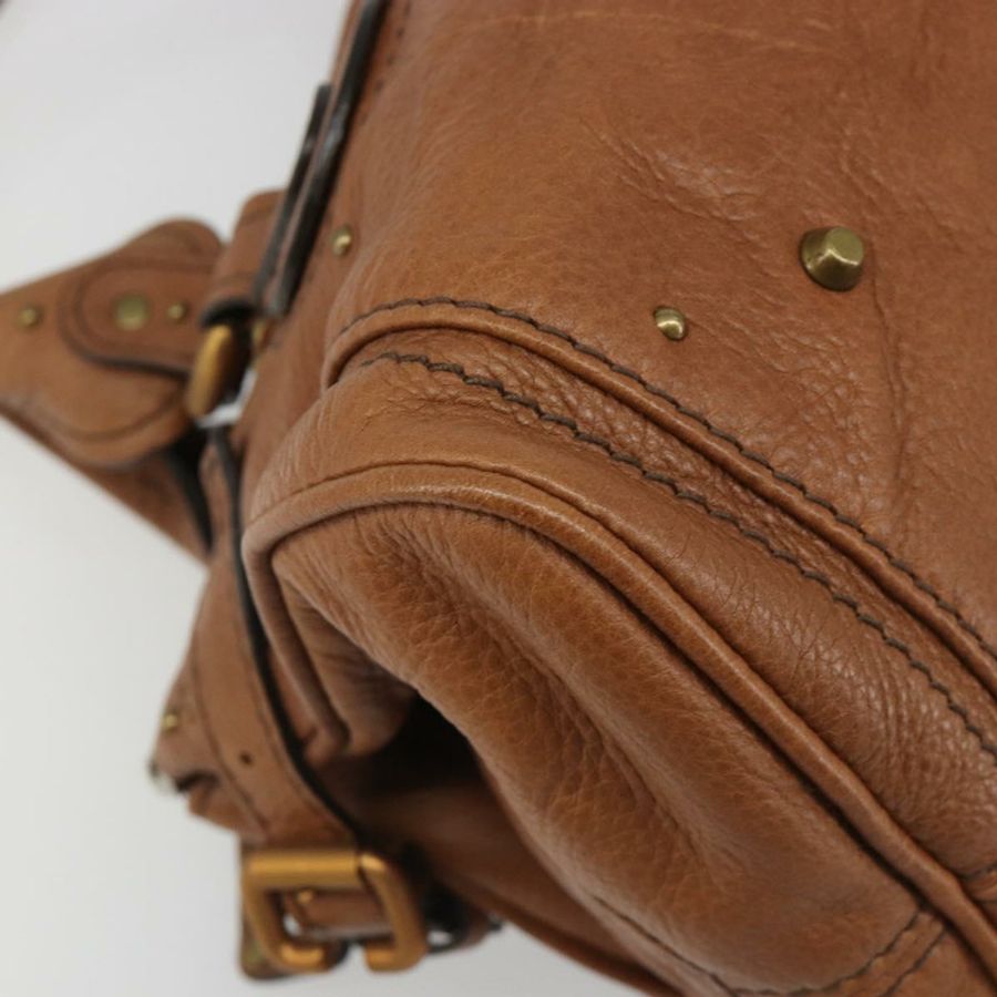 【日本直送】Chloe Paddington 手提包，棕色、金色、銀色皮革，正品 am11930V-15