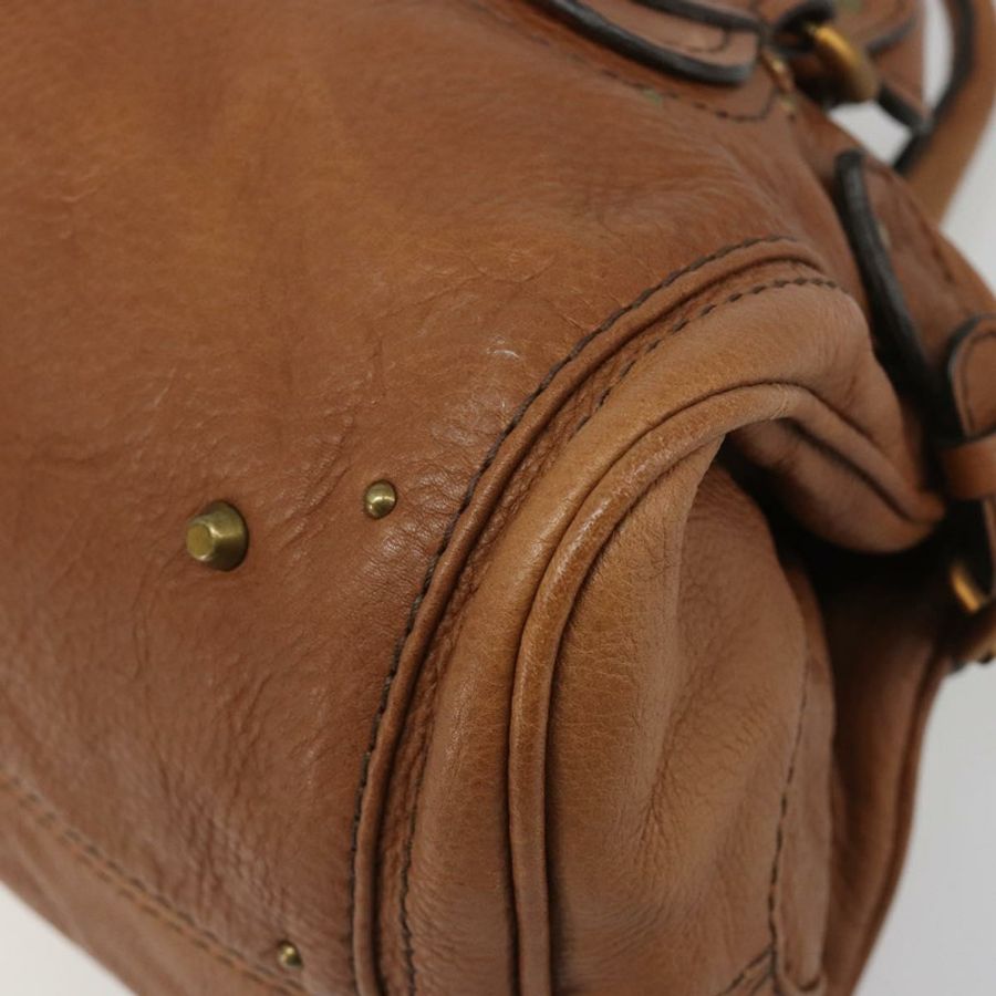 【日本直送】Chloe Paddington 手提包，棕色、金色、銀色皮革，正品 am11930V-16