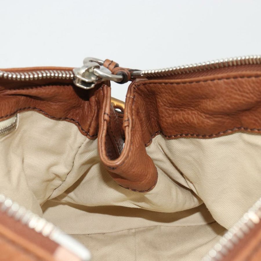 【日本直送】Chloe Paddington 手提包，棕色、金色、銀色皮革，正品 am11930V-20