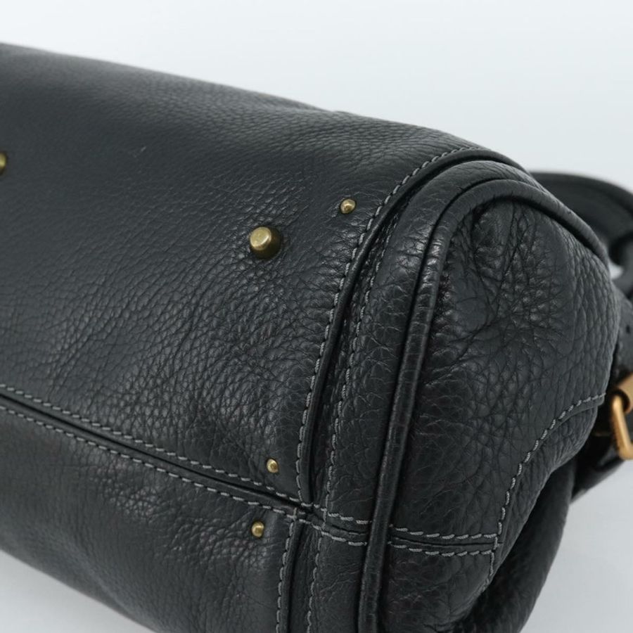【日本直送】Chloe Paddington 手提包，黑色、金色、銀色皮革，正品 am11929M-15
