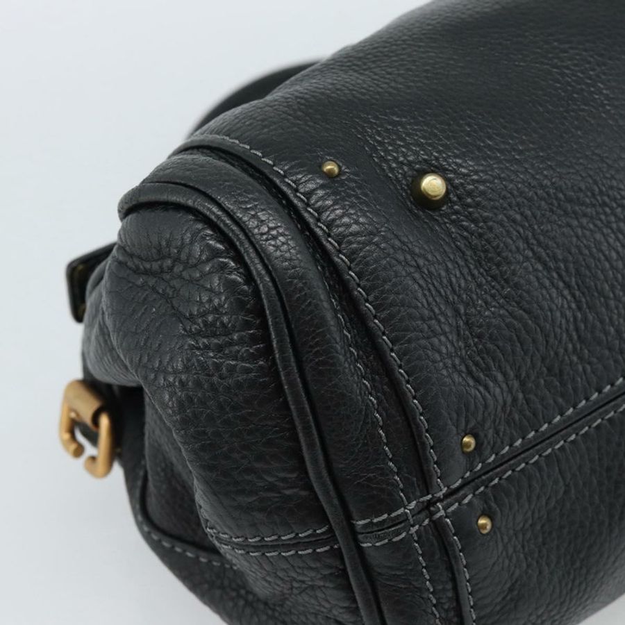 【日本直送】Chloe Paddington 手提包，黑色、金色、銀色皮革，正品 am11929M-16