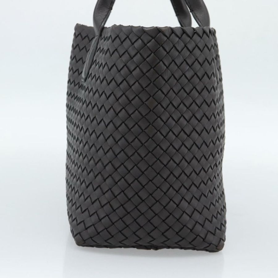 【日本直送】BOTTEGA VENETA INTRECCIATO Cabas 小號手提包皮革深棕色正品 am11927SM-2