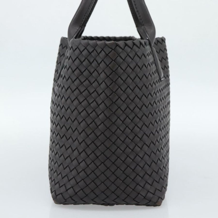 【日本直送】BOTTEGA VENETA INTRECCIATO Cabas 小號手提包皮革深棕色正品 am11927SM-3