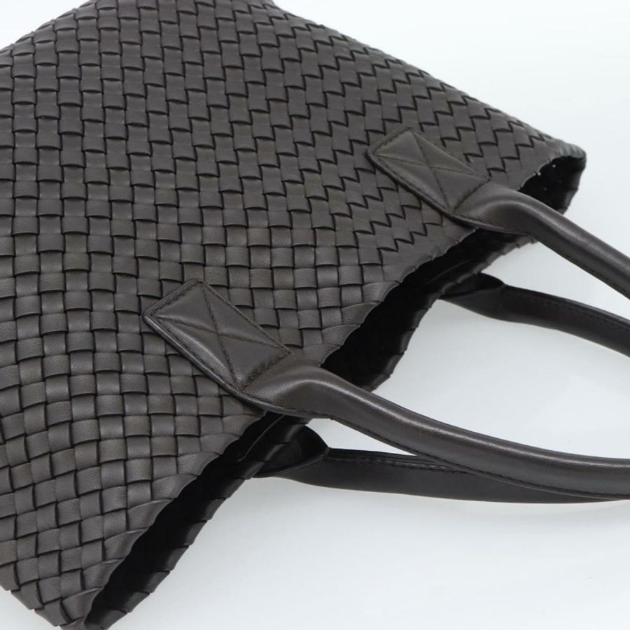 【日本直送】BOTTEGA VENETA INTRECCIATO Cabas 小號手提包皮革深棕色正品 am11927SM-5