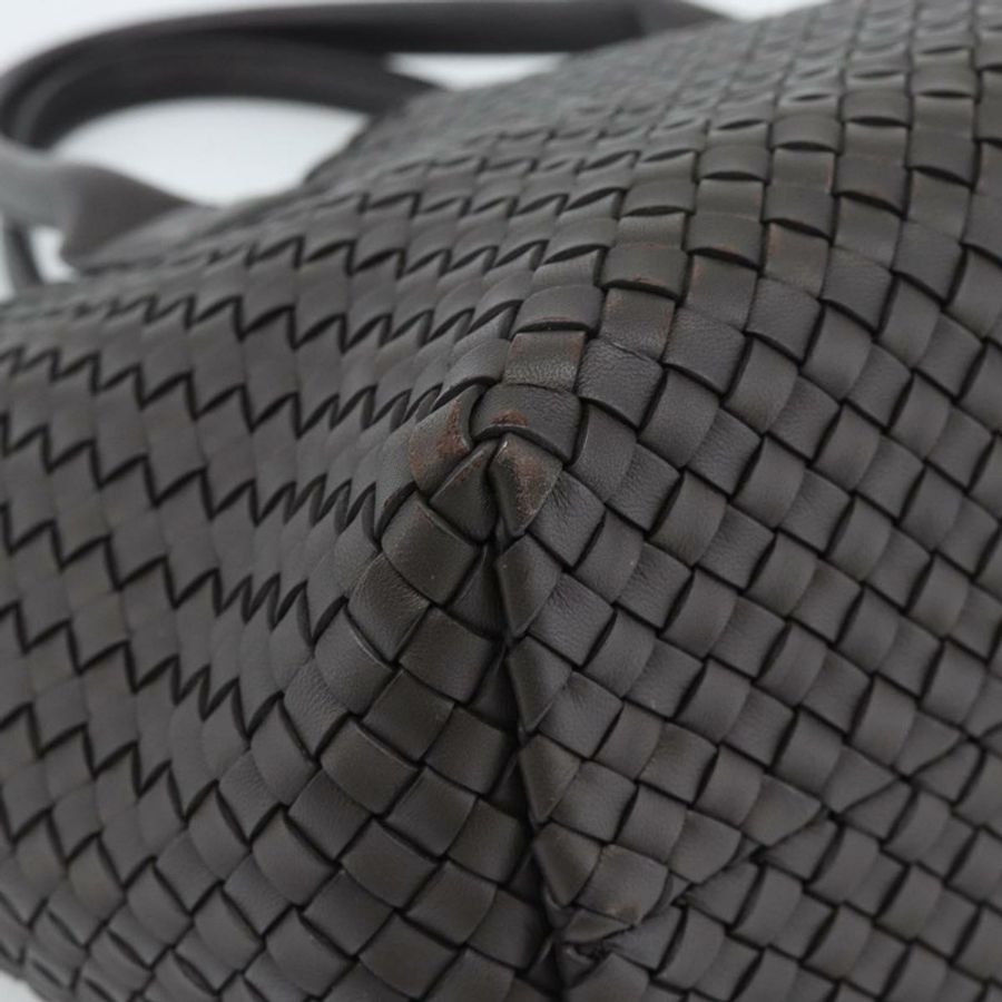 【日本直送】BOTTEGA VENETA INTRECCIATO Cabas 小號手提包皮革深棕色正品 am11927SM-13