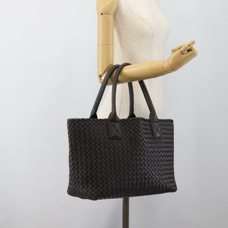 【日本直送】BOTTEGA VENETA INTRECCIATO Cabas 小號手提包皮革深棕色正品 am11927SM-23
