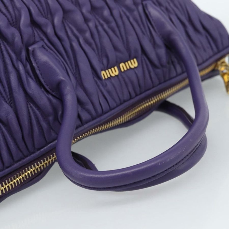 【日本直送】Miu Miu 手提包 皮革 兩用 紫色金色 正品 BA13576V-6