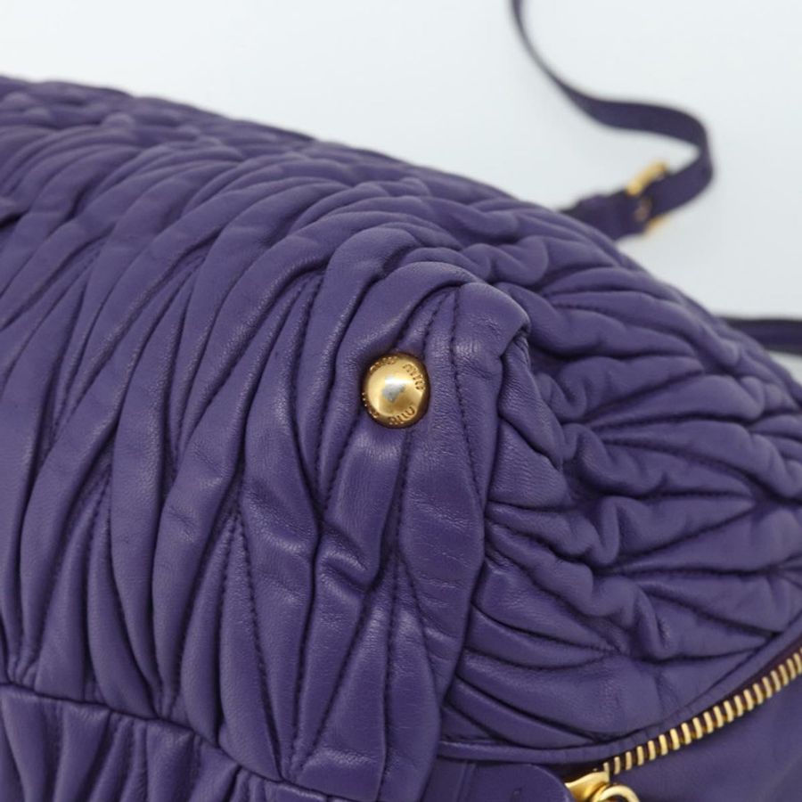 【日本直送】Miu Miu 手提包 皮革 兩用 紫色金色 正品 BA13576V-8