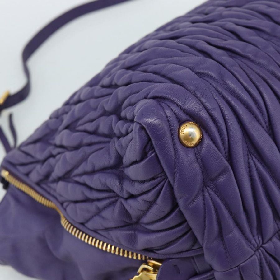 【日本直送】Miu Miu 手提包 皮革 兩用 紫色金色 正品 BA13576V-15