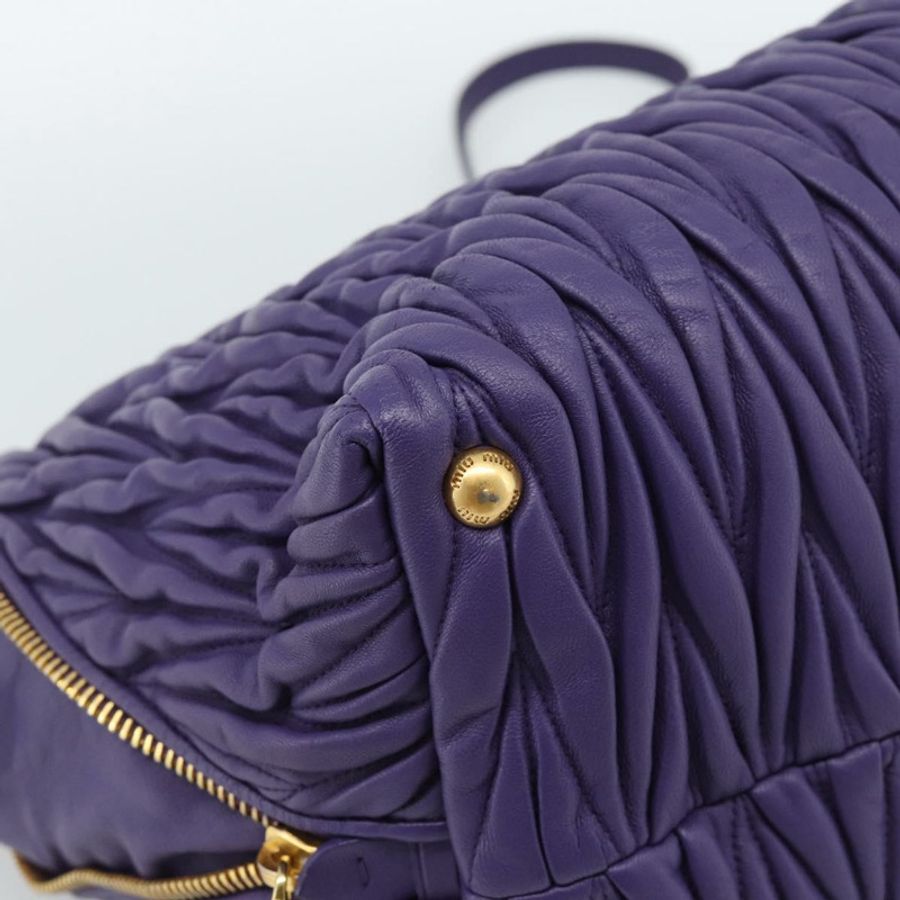 【日本直送】Miu Miu 手提包 皮革 兩用 紫色金色 正品 BA13576V-17