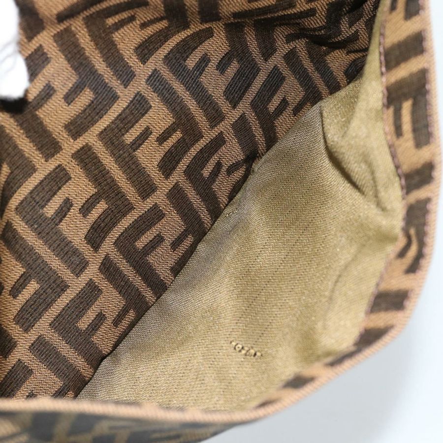 【日本直送】FENDI Zucca帆布Mamma Baguette單肩包 黑色 棕色 銀色 正品 am11931V-22