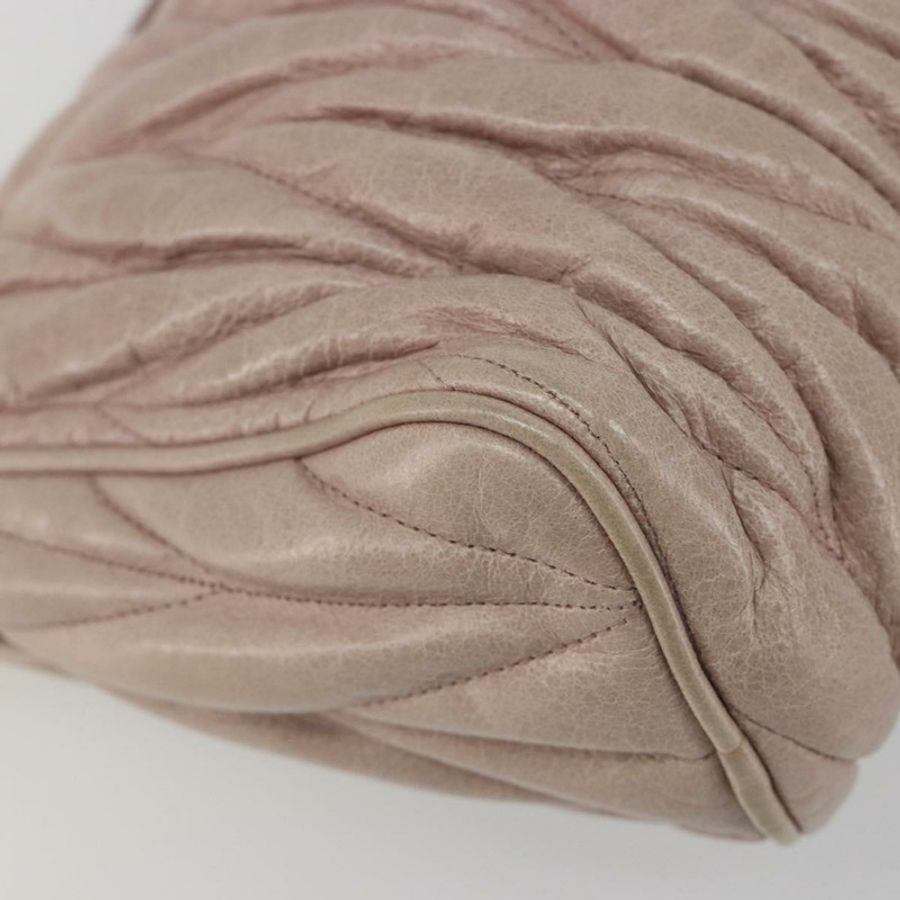 【日本直送】Miu Miu Matelasse 手提包 羊皮 粉紅色 金飾 正品 188328A-13