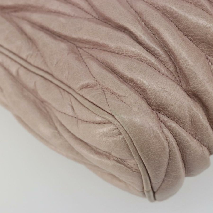 【日本直送】Miu Miu Matelasse 手提包 羊皮 粉紅色 金飾 正品 188328A-15