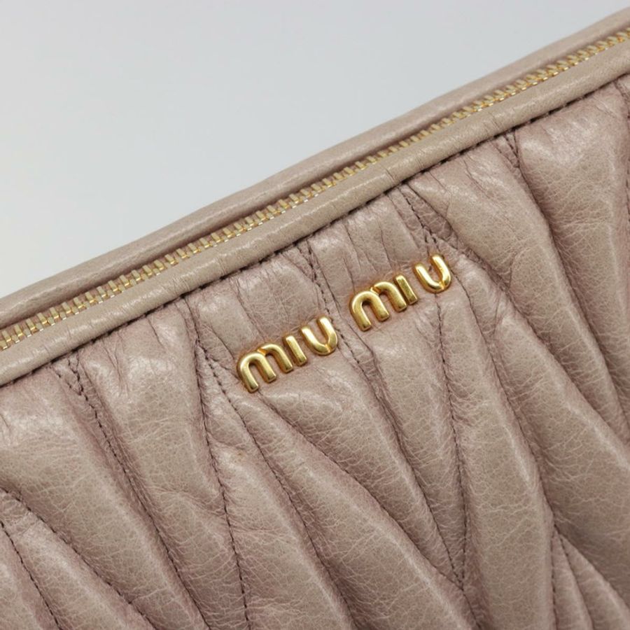 【日本直送】Miu Miu Matelasse 手提包 羊皮 粉紅色 金飾 正品 188328A-16