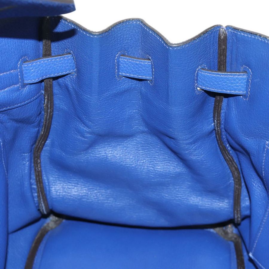 【日本直送】愛馬仕 Birkin 35 手袋 Taurillon 皮革 藍色 銀色 正品 188839SM-24