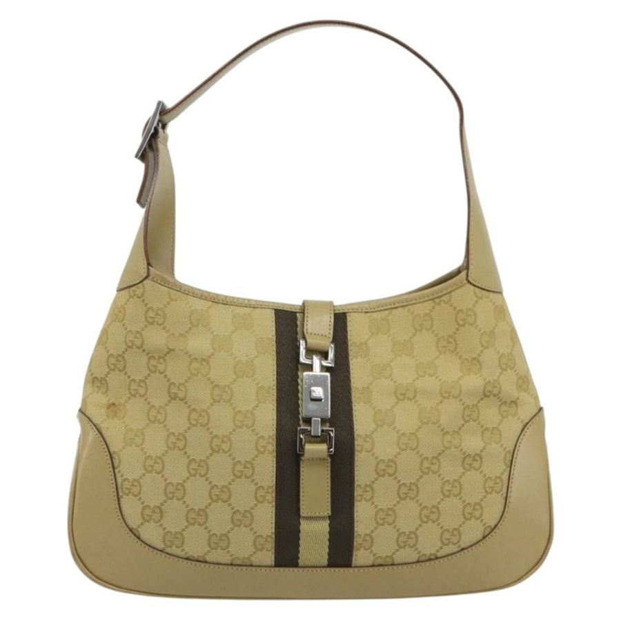 【日本直送】GUCCI GG帆布Jackie Sherry系列肩背包 米色/銀色 00963 正品 188900V-12