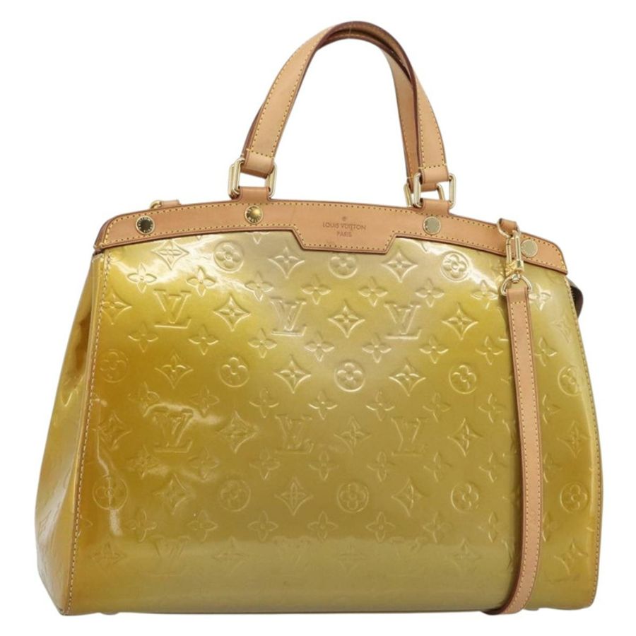 【日本直送】路易威登 Monogram Vernis Blair GM 手提包 2way Beige Poodle M91754 Auth 188838-0