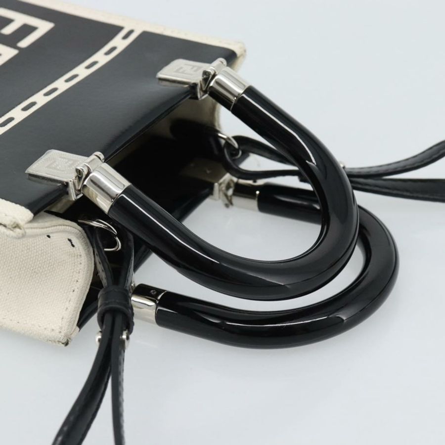 【日本直送】FENDI 手提包 漆皮 兩用 黑色 銀色 正品 ka4919M-6