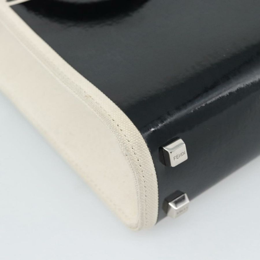 【日本直送】FENDI 手提包 漆皮 兩用 黑色 銀色 正品 ka4919M-18