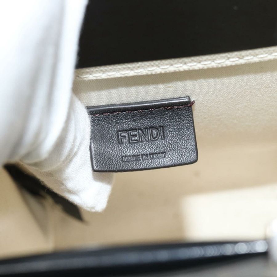 【日本直送】FENDI 手提包 漆皮 兩用 黑色 銀色 正品 ka4919M-19