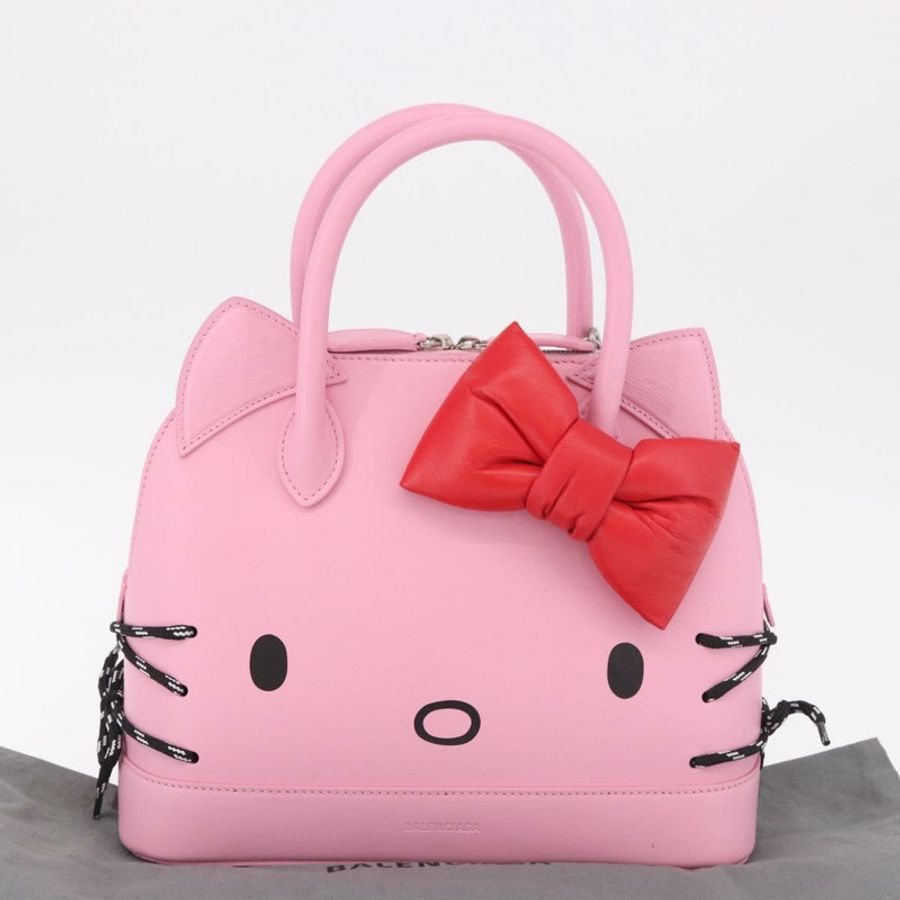 【日本直送】BALENCIAGA Sanrio Virutop HandleS 皮革 2way 粉紅色 619014 Auth 188908SM-11