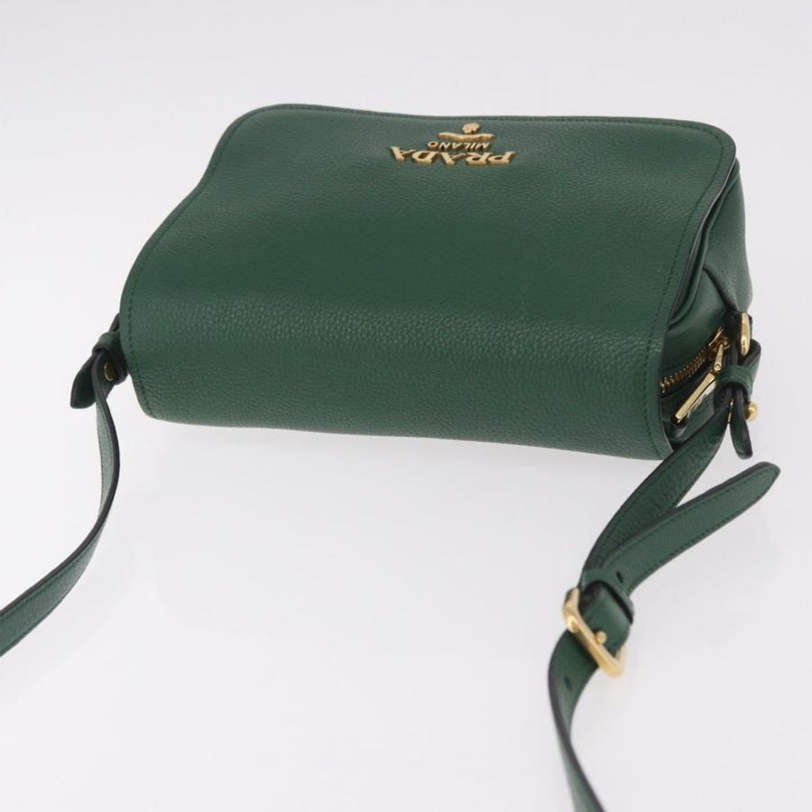 【日本直送】PRADA 綠色金色皮革肩背包，正品編號 189320SAM-5