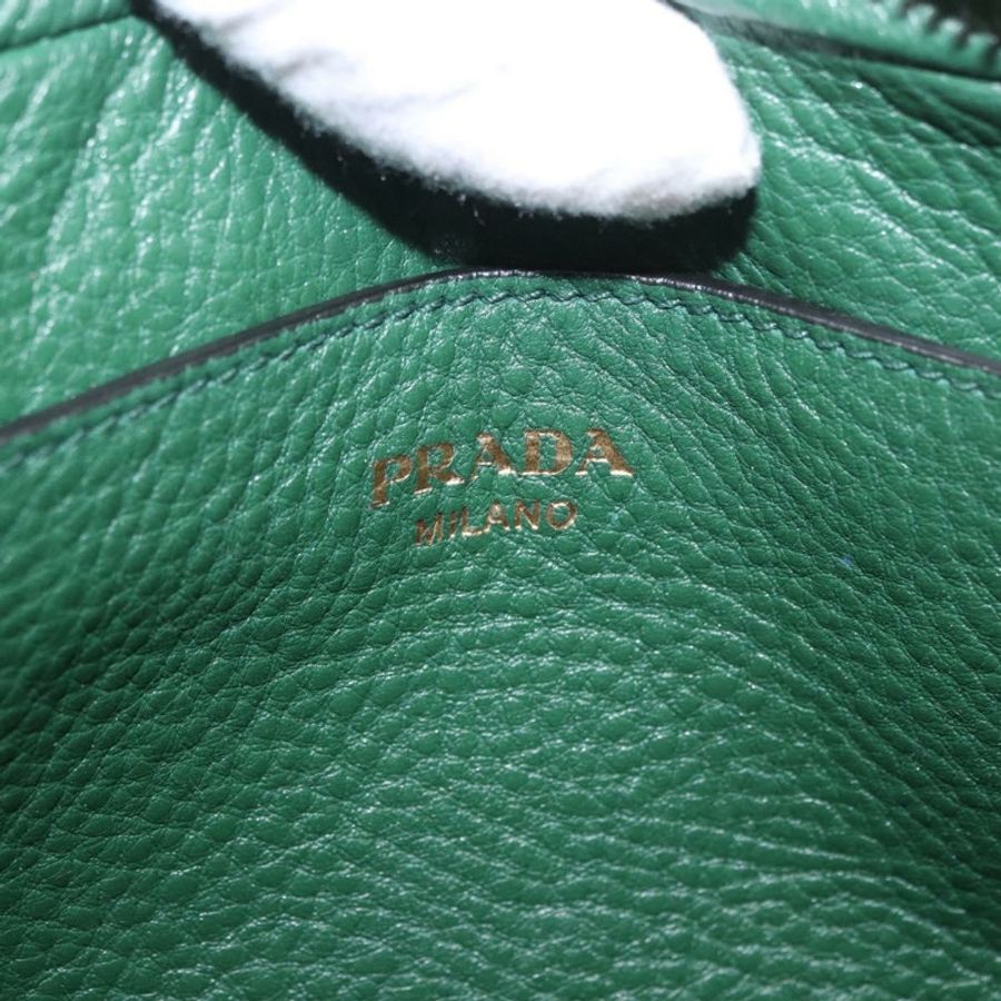 【日本直送】PRADA 綠色金色皮革肩背包，正品編號 189320SAM-19