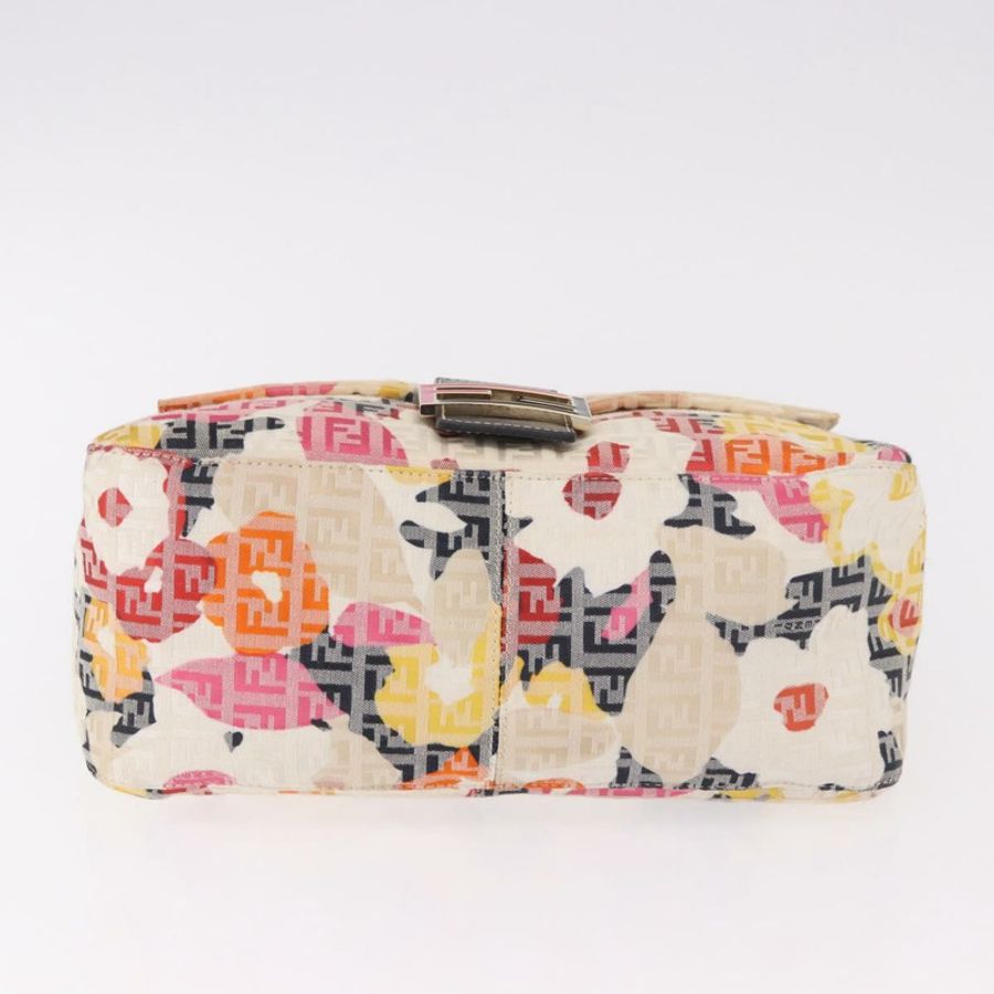 【日本直送】FENDI Mamma Baguette Zucchino 帆布肩背包 多色 金色 正品 188917SAM-4