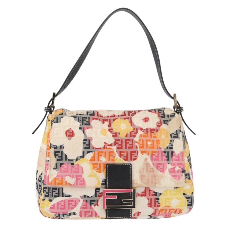 【日本直送】FENDI Mamma Baguette Zucchino 帆布肩背包 多色 金色 正品 188917SAM-12