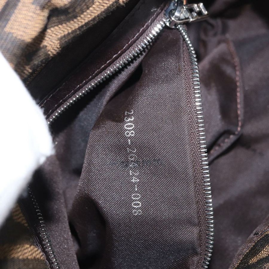 【日本直送】FENDI Zucca帆布Mamma Baguette單肩包 黑色 棕色 銀色 正品 189252SAM-10