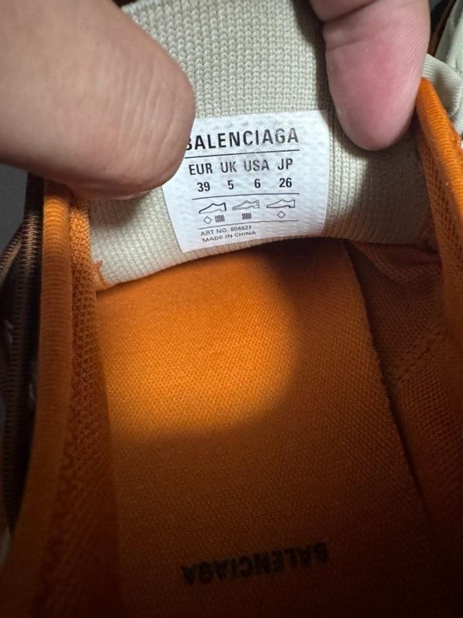 Balenciaga巴黎世家Hike低幫老爹鞋 做舊白 橙色 39碼-5