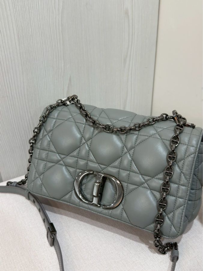 🩶Dior Caro 25cm 中號高級灰・全配近新釋出✨-3