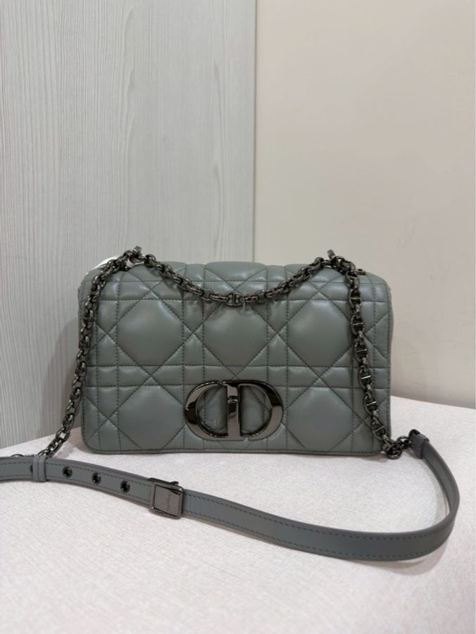 🩶Dior Caro 25cm 中號高級灰・全配近新釋出✨-4